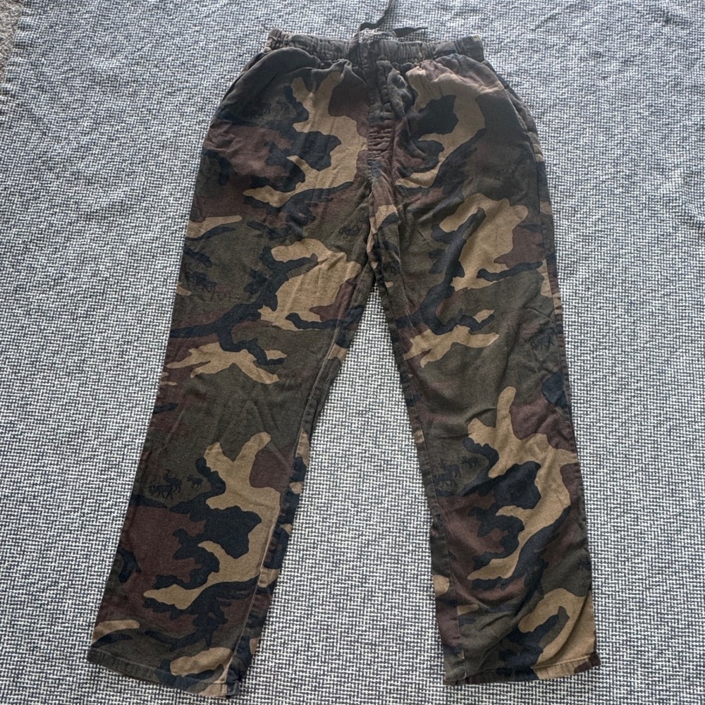 Old Navy Mens Small Camo Lounge Pajama Pants Green Brown Cotton Drawstring